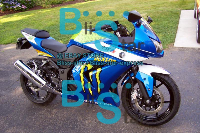 Injection fairing bodywork + tank kit set fit ninja ex250 250r 2008-2012 e09 w9