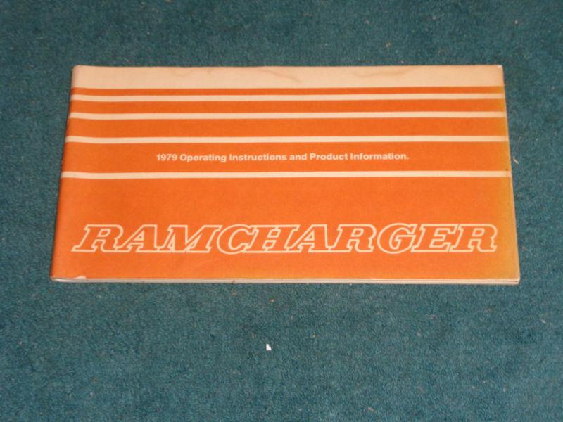 1979 dodge ramcharger owner's manual original guide book!!