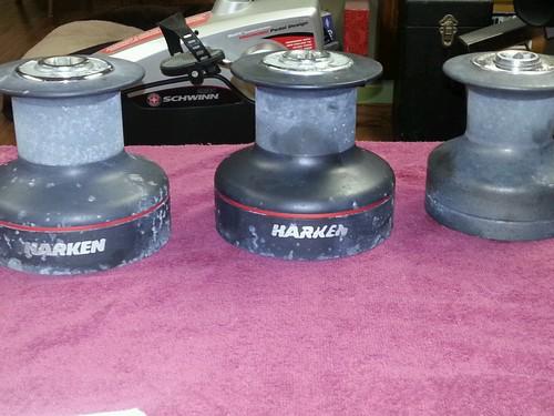 2 harken 32 ratcheting winches and 1 barient 10.