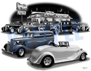 Chevy  1934 - 1935 auto car art print   ** free usa shipping **