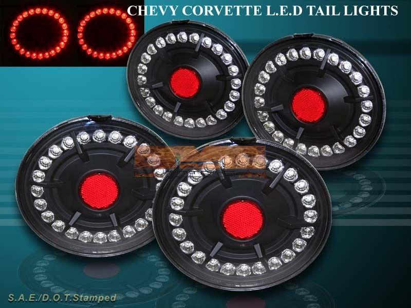 Chevrolet corvette 2005-12 / corvette 06-12 z06 led tail lights euro black 4pcs