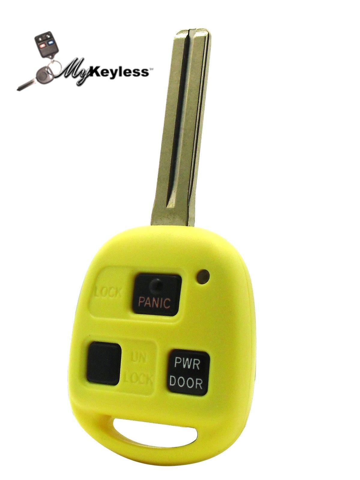 New yellow lexus replacement uncut car key blade keyless entry remote fob combo