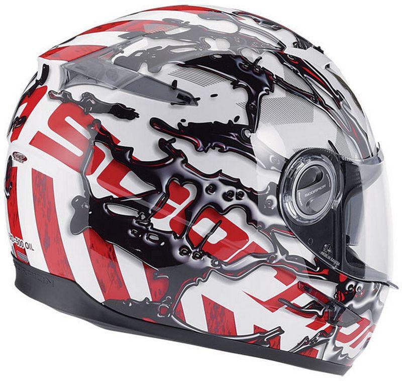 Scorpion exo-500 helmet - oil - red/white - sm