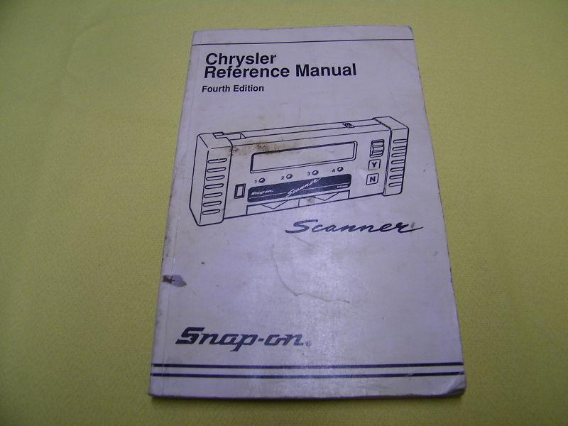 Snap-on scanner , chrysler reference manual 4th  edition 1998
