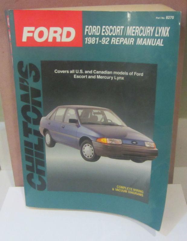 Chilton's 1981-1992 ford escort & mercury linx repair manual 