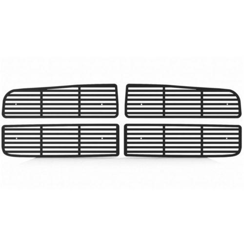 Dodge ram 03-05 bar-style horizontal billet black powdercoat truck grill add-on