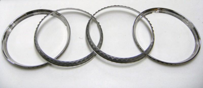 1940's style stainless trim rings 16" wheels ribbed (4)
