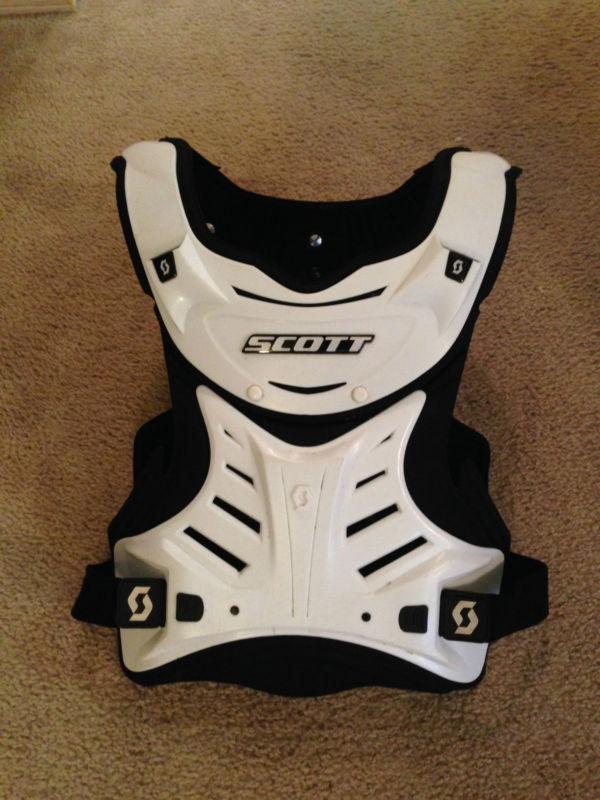 Scott ricochet sx roost deflector chest protector white adult off road motocross