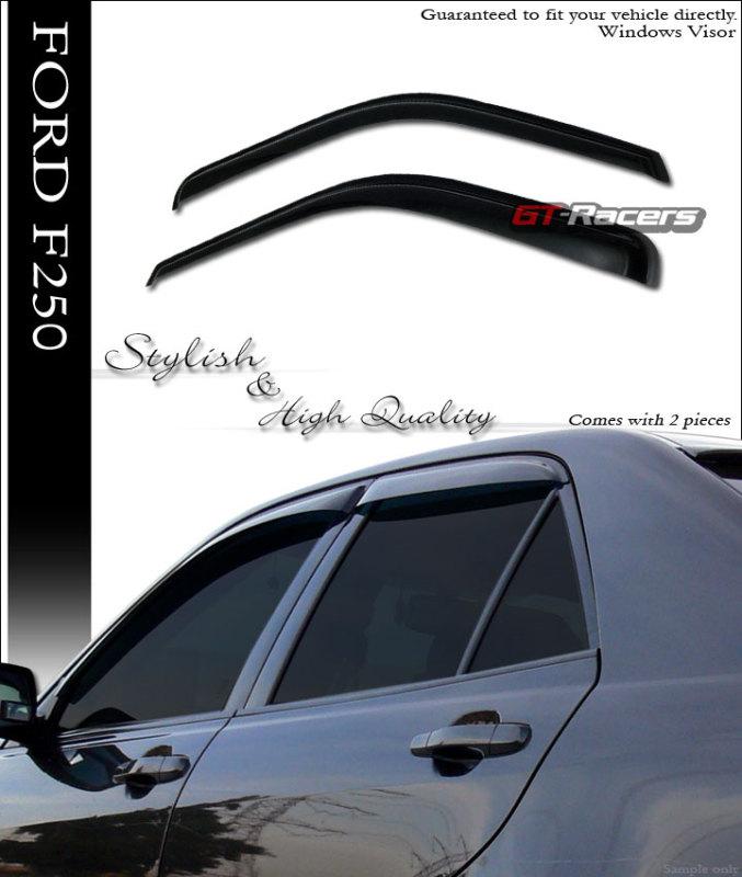 Sun/rain guard tint shade deflector window visor 2p 1999-2013 f250/350 superduty