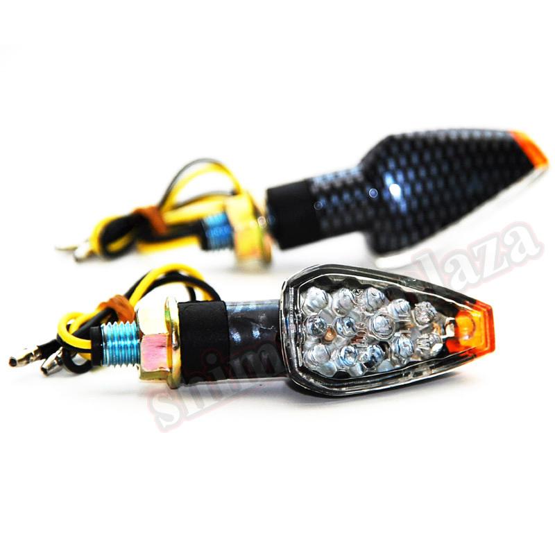 Carbon led turn signals light honda yamaha suzuki kawasaki harley gsxr fz  