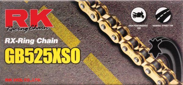 Rk motorcycle chain heavy dut gb525xso120 gb525xso-120 gold gb525xso 120 links