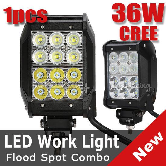 36w cree spot flood beam led work offroad lamp driving light utb 4wd 4x4 2520lm