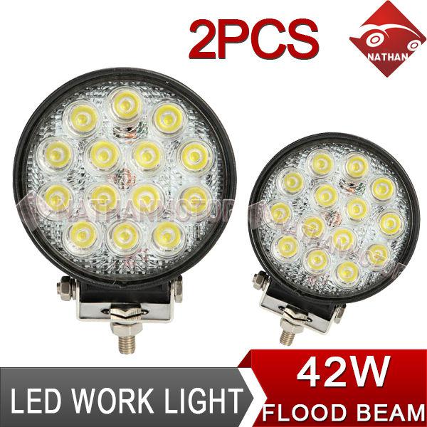 2x 42w led work light offroad suv suv utb wagon boat flood beam tractor lamp