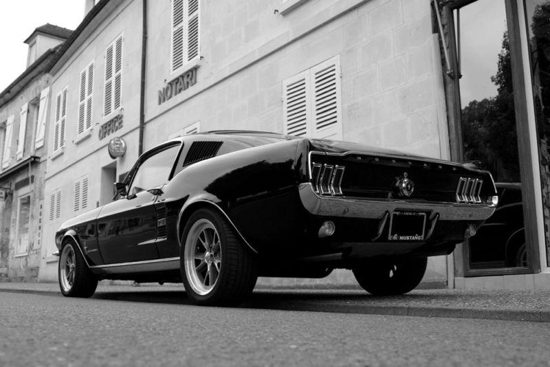 Ford mustang fastback hd b&w poster classic muscle car print multiple sizes