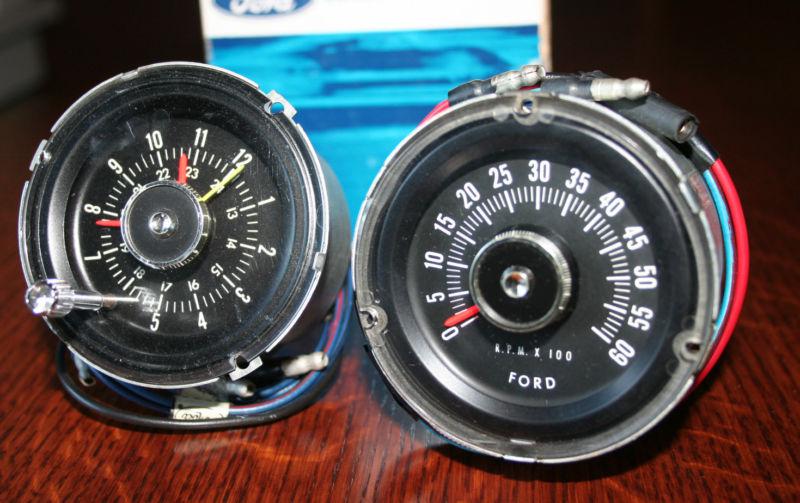 1966 mustang nos rally pac tach & clock