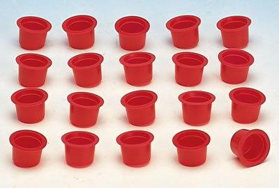 Summit wheel plugs red plastic push in for unused lug holes 11/16" hole setof20