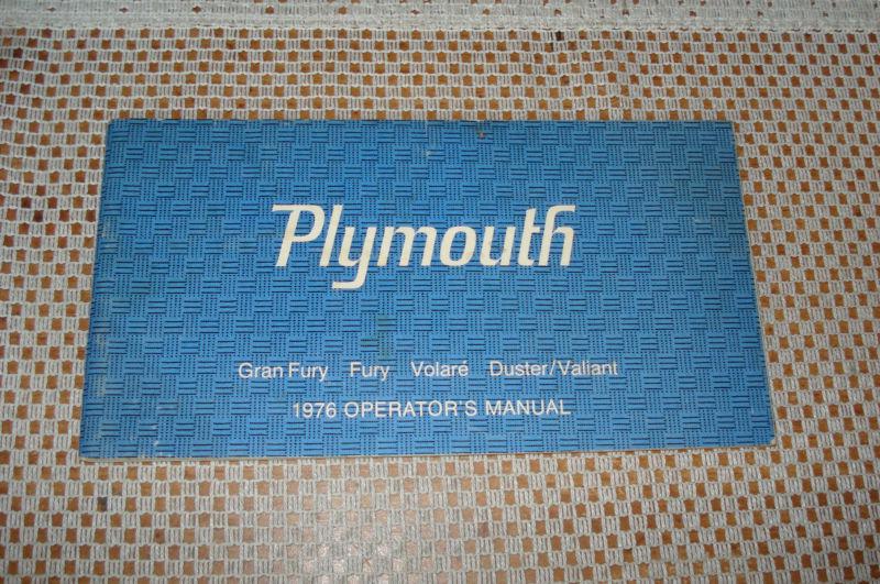 1976 plymouth fury duster valiant owners manual original glove box book