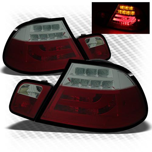 99-03 e46 3-series 2dr red smoked philips-led perform tail lights w/led signal