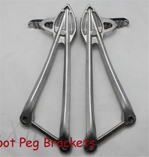 Silver rear passenger foot pegs bracket for kawasaki zx10r zx-10r 2008 2009 2010