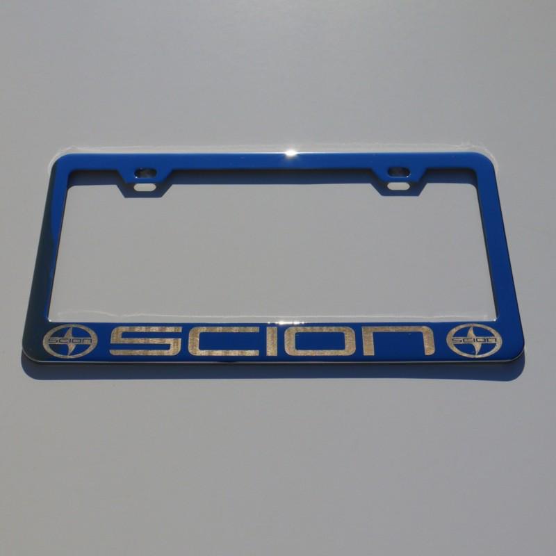 Scion frs tc xb iq chrome silver license plate frame laser high quality engrave