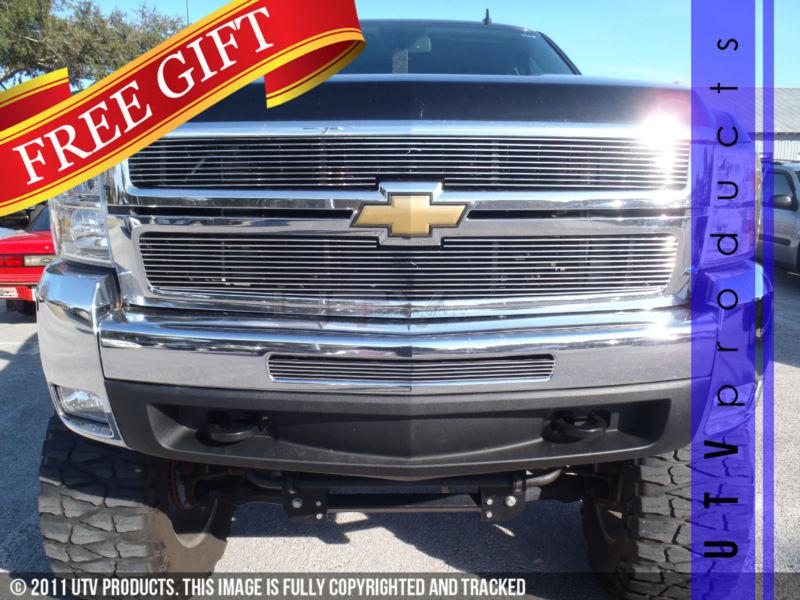 2007 - 2010 chevy silverado 2500 3500 hd 3pc combo chrome billet grille kit 07 