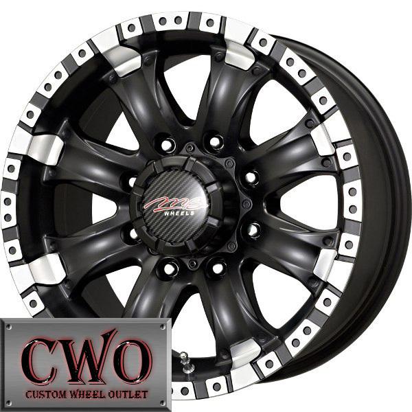 17 black mb chaos 8 wheels rims 8x170 8 lug ford f250 f350 super duty