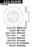 Centric parts 121.51038 front disc brake rotor