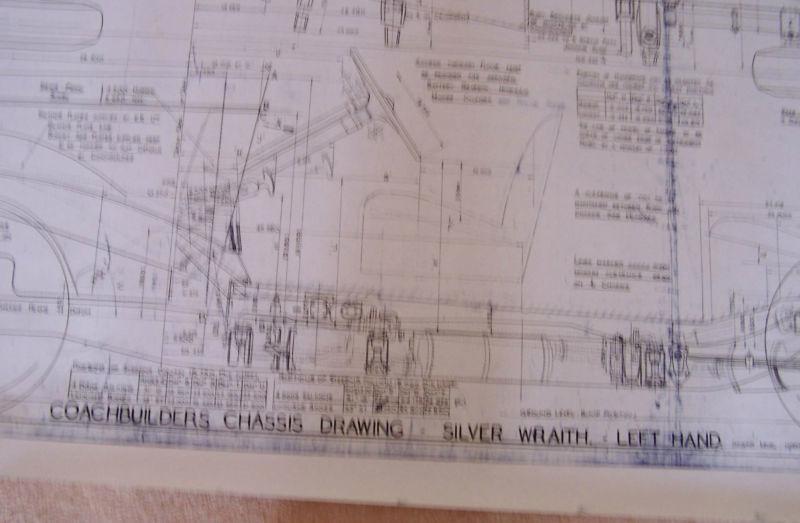 Rolls royce silver wraith chassis drawing (left hand)