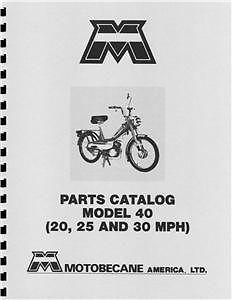 Motobecane model 40 moped parts manual