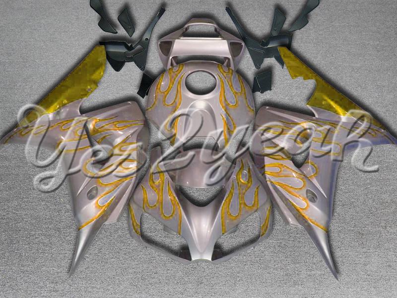 Injection molded fit fireblade cbr1000rr 06 07 yellow flames fairing zn551