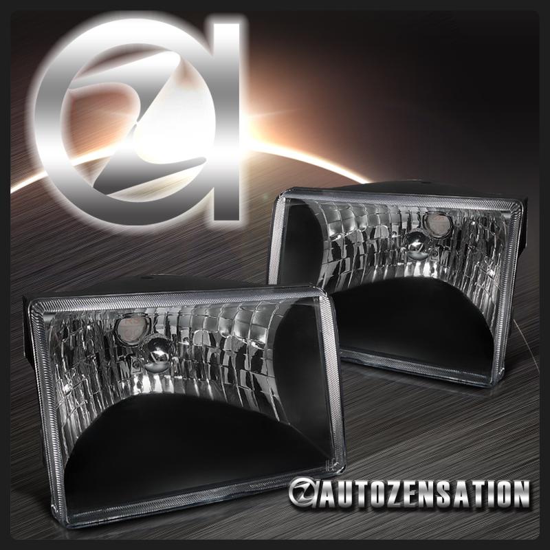 93-98 jeep grand cherokee black crystal headlights right+left