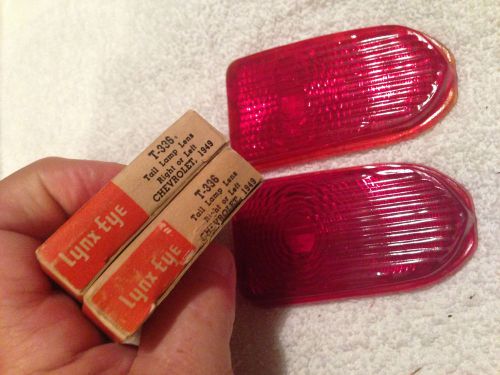 Pair of 1949 chevrolet glass tail light lens lynx eye t-336 right or left in box