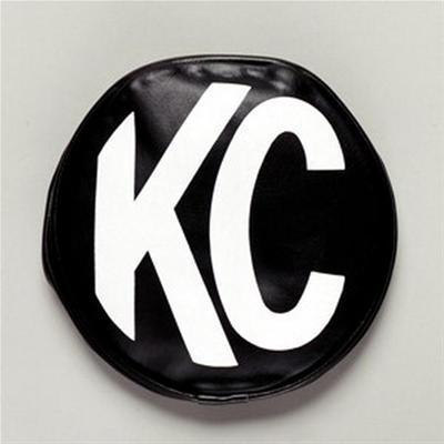 Kc hilites light cover round 5 in. diameter vinyl black/white kc logo pair 5400