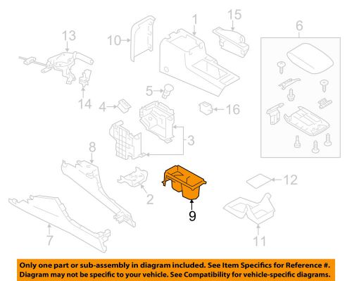 Subaru oem 12-15 impreza center console-cup holder 66155fj000wj