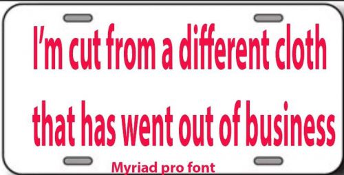 Custom made poly plastic cloth cut license plate vinyl decal lettering