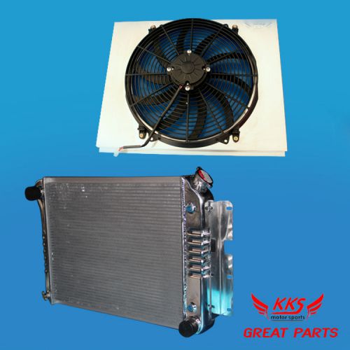 Kks aluminum radiator &amp; fan shroud w/ 16&#034; fan 67 68 69 chevy camaro 23&#034; core