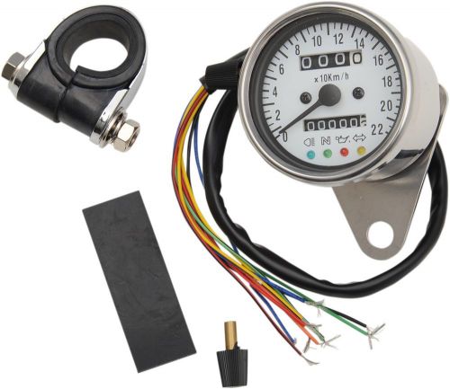 Drag 2.4&#034; mini mechanical speedometer w/led indicator 140 mph 2:1 ratio