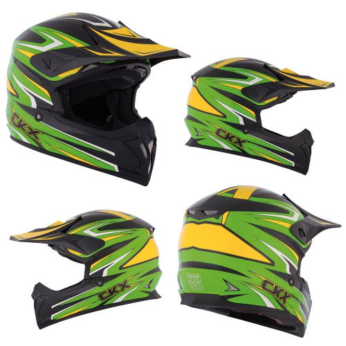 Mx helmet ckx tx-696 free spirit green/yellow adult small motocross off road