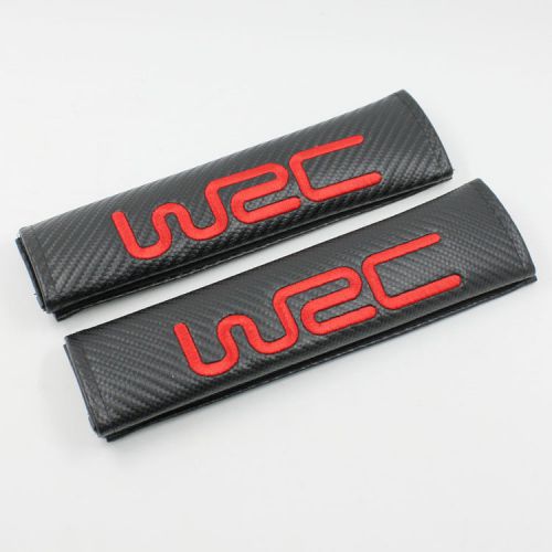 Sports wrc logo carbon fiber car seat belt cover shoulder pad pads for ford