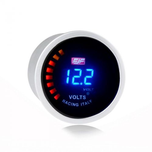 Blue digital displayed 2&#034; 52mm 8~18v car smoke volt meters gauges voltages