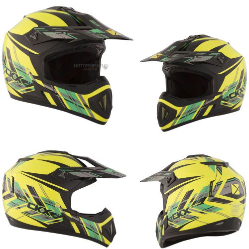 Mx helmet ckx tx 529 highland yellow/green/black/grey large adult motocross