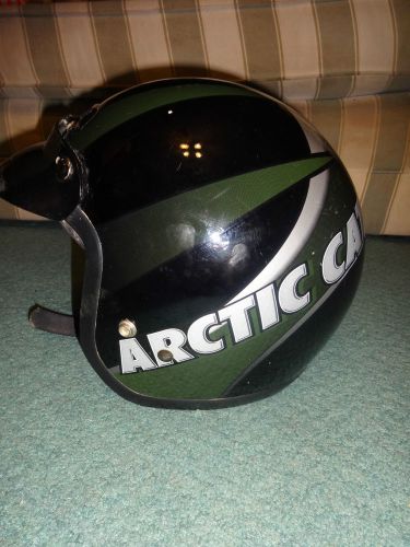 Arctic cat nasson xl helmet atv utv snowmobile mx model 601 green black silver