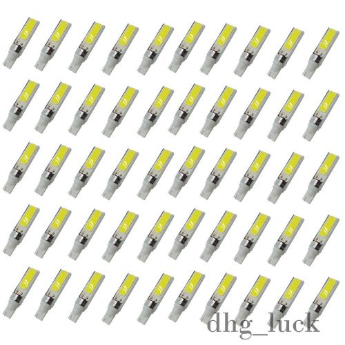 50pcs t10 194 168 w5w cob 10w cold white led drl parking backup signal light 12v