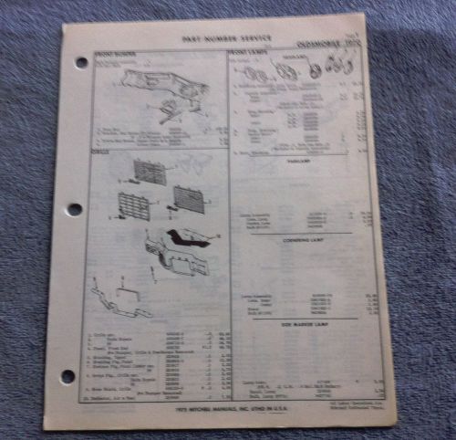 1970 70 oldsmobile delta 88 98 parts manual service guide illustrations numbers