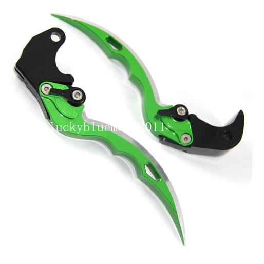 Racing cnc blade brake clutch lever for kawasaki zx9r 2000-2003 green