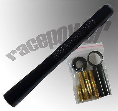 Jeep 5&#034; inch black carbon fiber screw type aluminum universal au12 short antenna