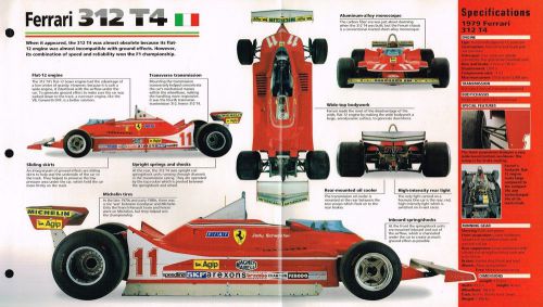 F1 formula 1 f one race car / racing brochures collection: mp4/4,lotus 78,312 t4