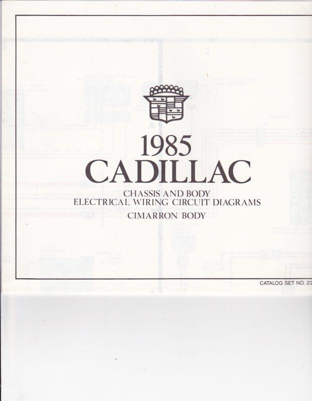 New old stock 1985 cadillac cimarron body wiring circuit diagrams