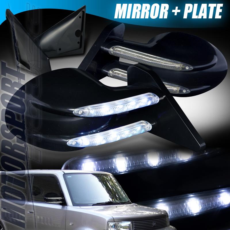 2004-2006 scion xb m3 paintable led turn signal power side mirror diablo l+r blk