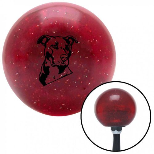 Black pitbull red metal flake shift knob with 16mm x 1.5 insertstick